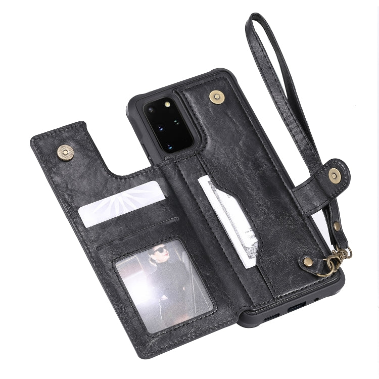 Shockproof Horizontal Flip Protective Case with Holder & Card Slots & Wallet & Photo Frame & Short Lanyard, For Samsung Galaxy S20, For Samsung Galaxy S20 Plus, For Samsung Galaxy S20 Ultra