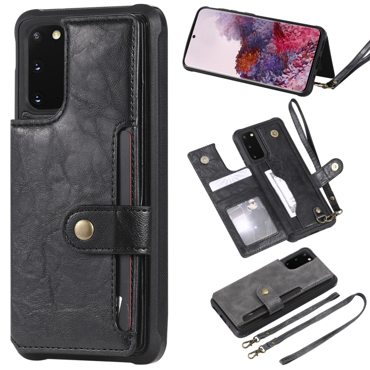 Shockproof Horizontal Flip Protective Case with Holder & Card Slots & Wallet & Photo Frame & Short + Long Lanyard, For Galaxy S20, For Galaxy S20 Plus, For Galaxy S20 Ultra