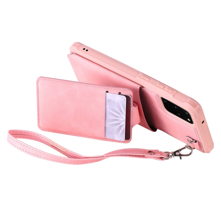 Shockproof Protective Case with Mirror & Card Slot & Short Lanyard, For Galaxy S20, For Galaxy S20 Plus, For Galaxy S20 Ultra