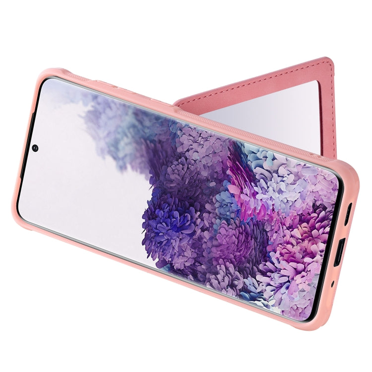 Shockproof Protective Case with Mirror & Card Slot & Short Lanyard, For Galaxy S20, For Galaxy S20 Plus, For Galaxy S20 Ultra