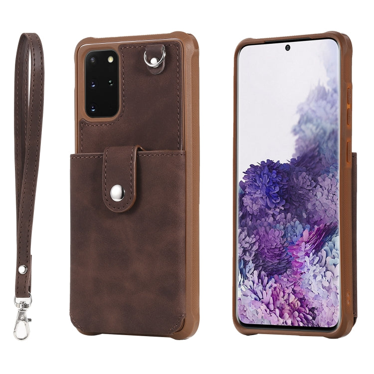 Shockproof Protective Case with Mirror & Card Slot & Short Lanyard, For Galaxy S20, For Galaxy S20 Plus, For Galaxy S20 Ultra