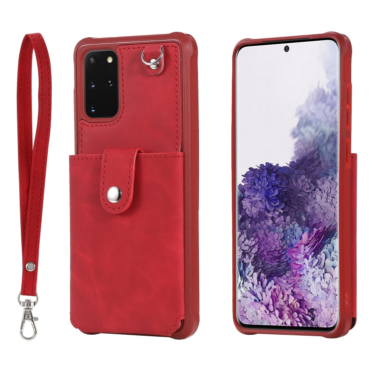 Shockproof Protective Case with Mirror & Card Slot & Short Lanyard, For Galaxy S20, For Galaxy S20 Plus, For Galaxy S20 Ultra