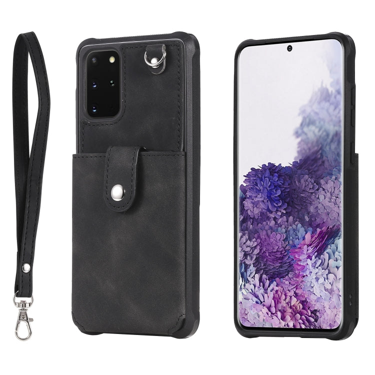 Shockproof Protective Case with Mirror & Card Slot & Short Lanyard, For Galaxy S20, For Galaxy S20 Plus, For Galaxy S20 Ultra
