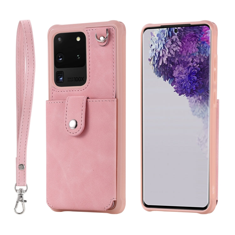Shockproof Protective Case with Mirror & Card Slot & Short Lanyard, For Galaxy S20, For Galaxy S20 Plus, For Galaxy S20 Ultra