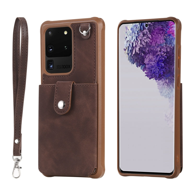 Shockproof Protective Case with Mirror & Card Slot & Short Lanyard, For Galaxy S20, For Galaxy S20 Plus, For Galaxy S20 Ultra