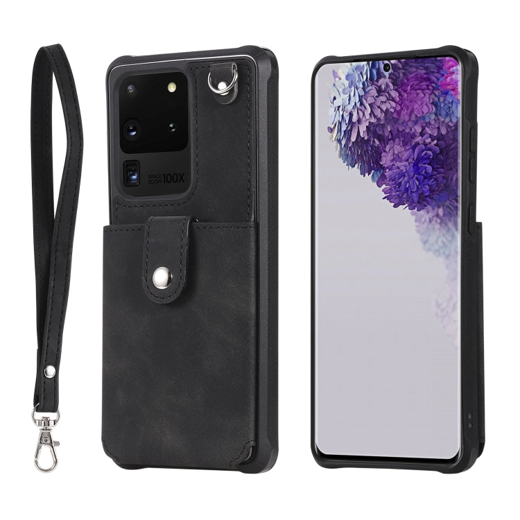 Shockproof Protective Case with Mirror & Card Slot & Short Lanyard, For Galaxy S20, For Galaxy S20 Plus, For Galaxy S20 Ultra