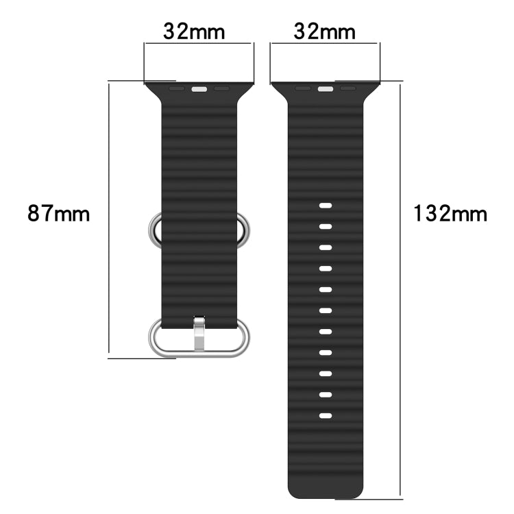 Ocean Silicone Watch Band, For Apple Watch Series 8&7 41mm, For Apple Watch Series 8&7 41mm / SE 2&6&SE&5&4 40mm, For Apple Watch Series 9&8&7 41mm / SE 3& SE 2&6&SE&5&4 40mm