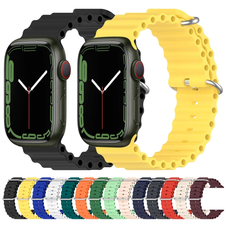 Ocean Silicone Watch Band, For Apple Watch Series 8&7 41mm, For Apple Watch Series 8&7 41mm / SE 2&6&SE&5&4 40mm, For Apple Watch Series 9&8&7 41mm / SE 3& SE 2&6&SE&5&4 40mm