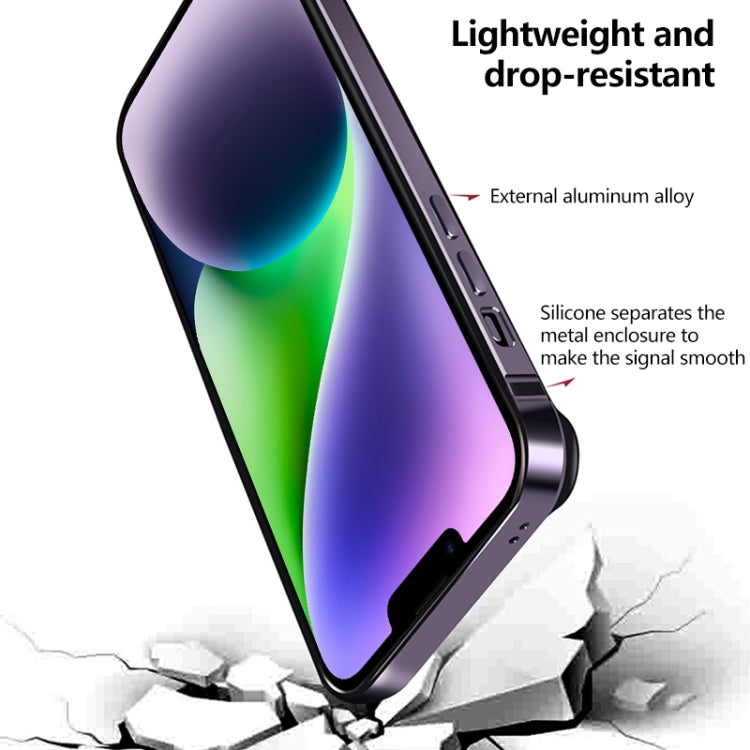 Coque de téléphone avec cadre en alliage d'aluminium et TPU, pour iPhone 14 et iPhone 14 Plus