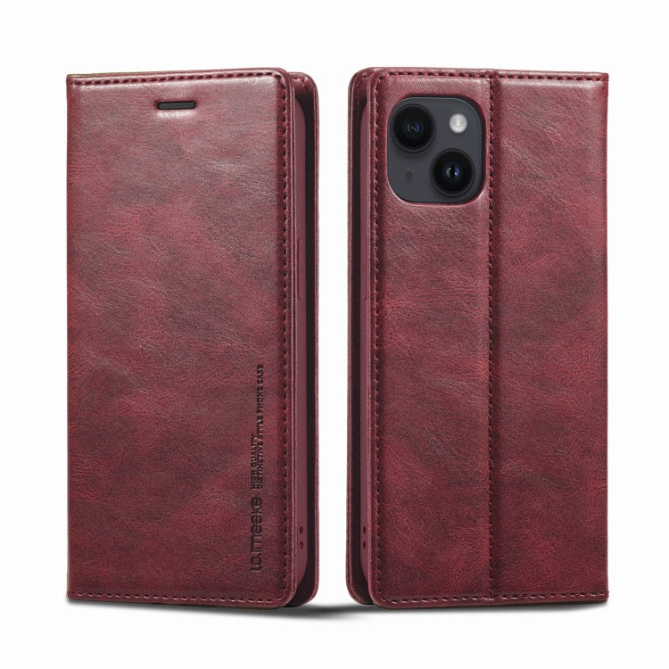 LC.IMEEKE RFID Anti-theft Leather Phone Case, For iPhone 13, For iPhone 13 Mini, For iPhone 14, For iPhone 14 Plus