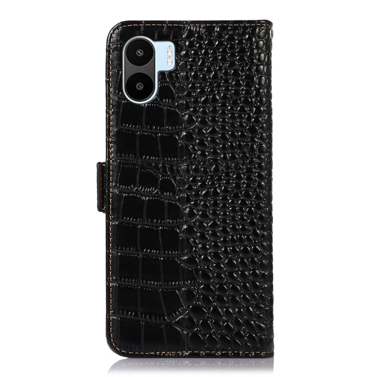 Crocodile Top Layer Cowhide Leather Phone Case, For Xiaomi Redmi A1
