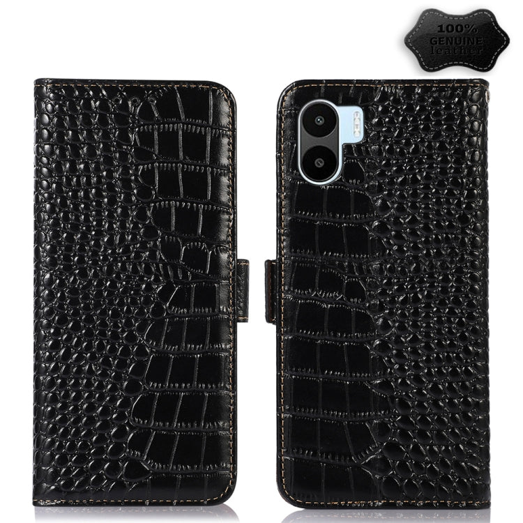 Crocodile Top Layer Cowhide Leather Phone Case, For Xiaomi Redmi A1