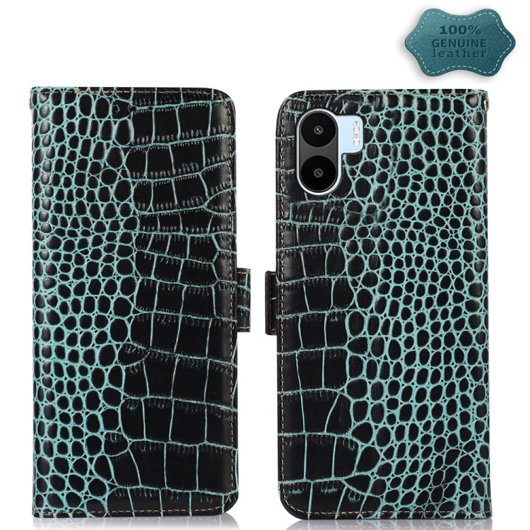 Crocodile Top Layer Cowhide Leather Phone Case, For Xiaomi Redmi A1
