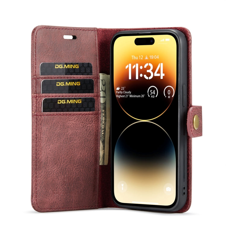 DG.MING Crazy Horse Texture Detachable Magnetic Leather Case