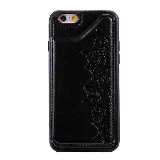 Detailed embossing pattern featuring six playful cats on durable phone case