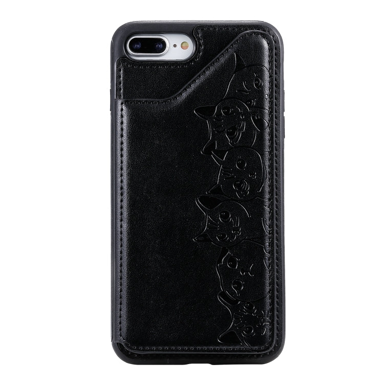 Six Cats Embossing Pattern Protective Case with Holder & Card Slots & Photo Frame, For iPhone 7 Plus / 8 Plus, For iPhone 11, For iPhone 11 Pro Max