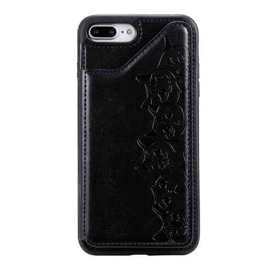 Feline design iPhone 7 Plus 8 Plus case featuring embossed cat pattern details