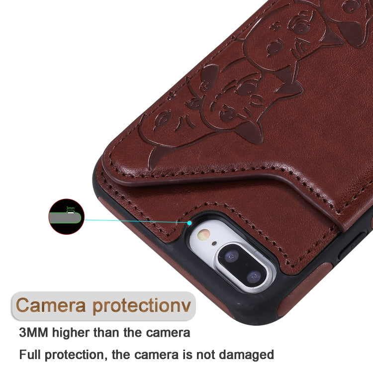 Six Cats Embossing Pattern Protective Case with Holder & Card Slots & Photo Frame, For iPhone 7 Plus / 8 Plus, For iPhone 11, For iPhone 11 Pro Max