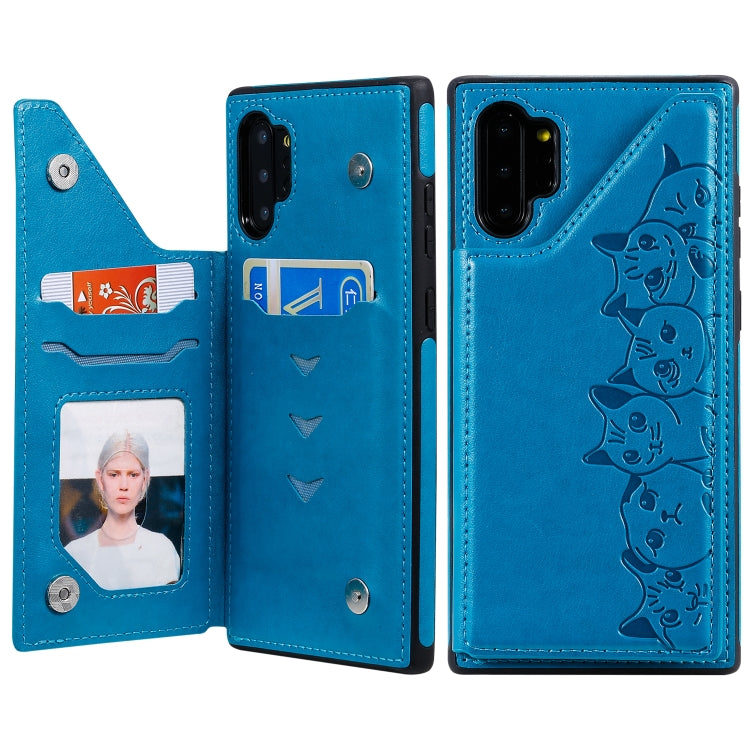 Six Cats Embossing Pattern Protective Case with Holder & Card Slots & Photo Frame, For Huawei Mate 30, For Huawei Mate 30 Pro, For Galaxy Note 10+
