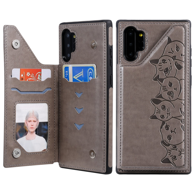 Six Cats Embossing Pattern Protective Case with Holder & Card Slots & Photo Frame, For Huawei Mate 30, For Huawei Mate 30 Pro, For Galaxy Note 10+