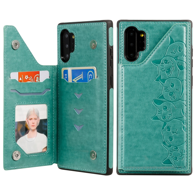 Six Cats Embossing Pattern Protective Case with Holder & Card Slots & Photo Frame, For Huawei Mate 30, For Huawei Mate 30 Pro, For Galaxy Note 10+