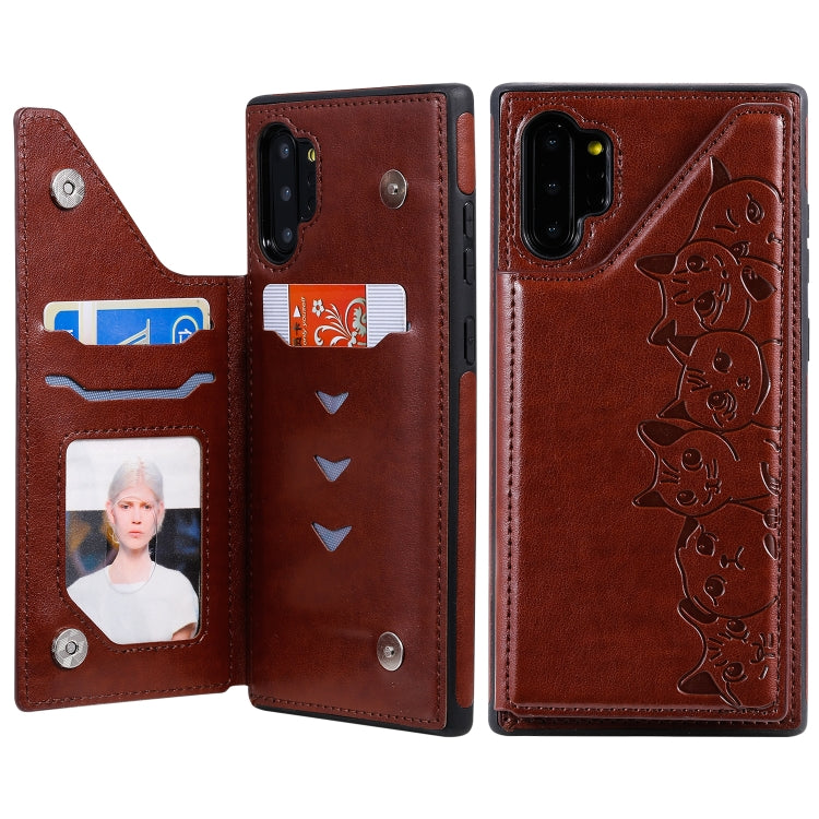 Six Cats Embossing Pattern Protective Case with Holder & Card Slots & Photo Frame, For Huawei Mate 30, For Huawei Mate 30 Pro, For Galaxy Note 10+