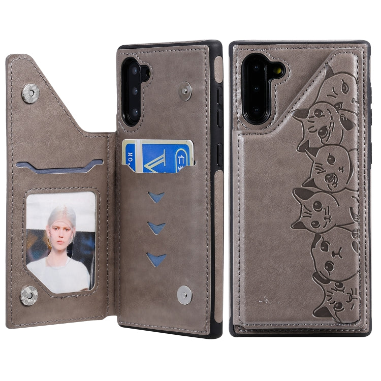 Six Cats Embossing Pattern Protective Case with Holder & Card Slots & Photo Frame, For Galaxy Note 10, For Galaxy S8+, For Galaxy S8