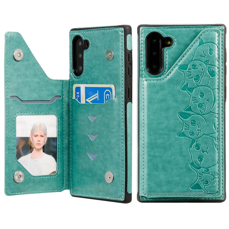 Six Cats Embossing Pattern Protective Case with Holder & Card Slots & Photo Frame, For Galaxy Note 10, For Galaxy S8+, For Galaxy S8