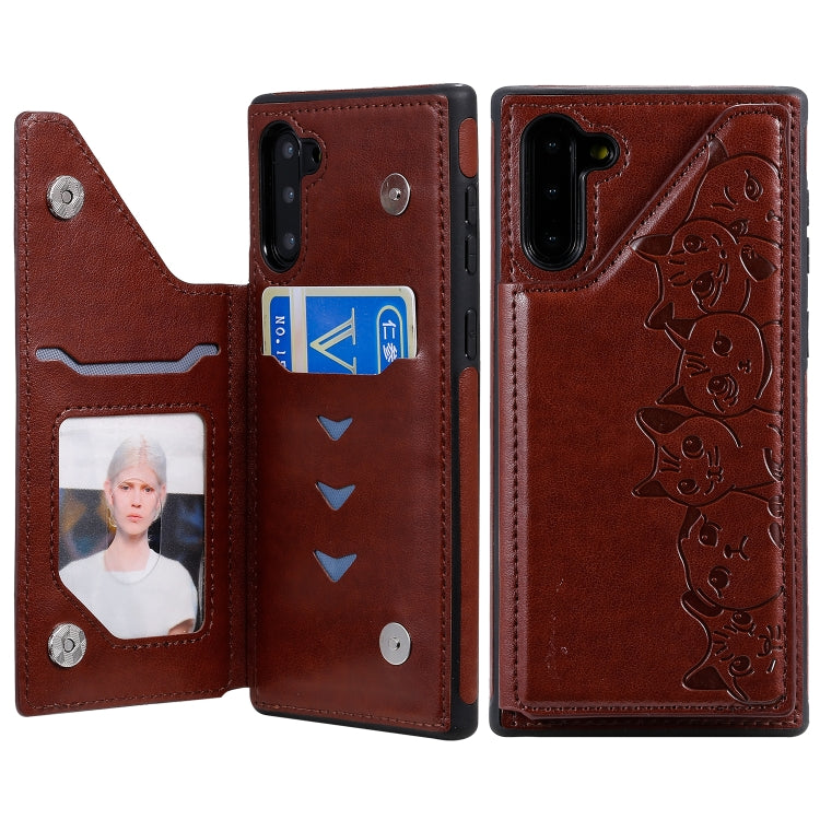 Six Cats Embossing Pattern Protective Case with Holder & Card Slots & Photo Frame, For Galaxy Note 10, For Galaxy S8+, For Galaxy S8