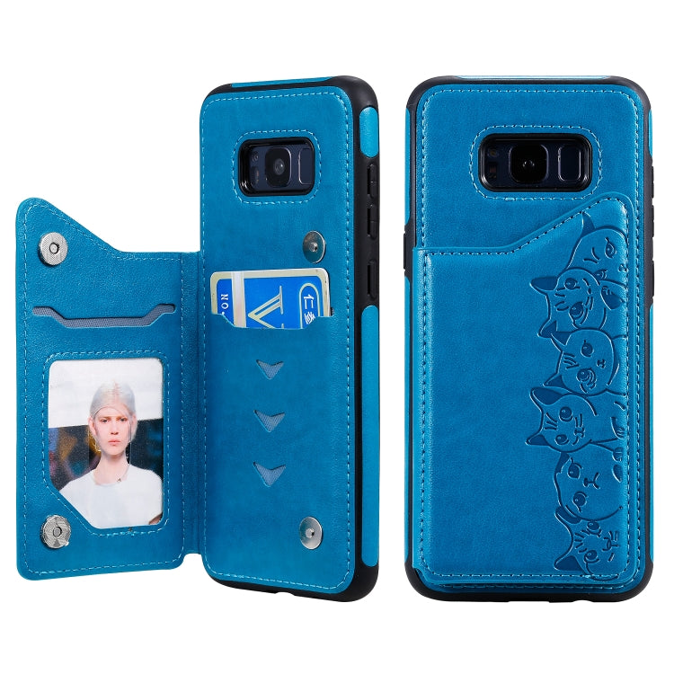 Six Cats Embossing Pattern Protective Case with Holder & Card Slots & Photo Frame, For Galaxy Note 10, For Galaxy S8+, For Galaxy S8