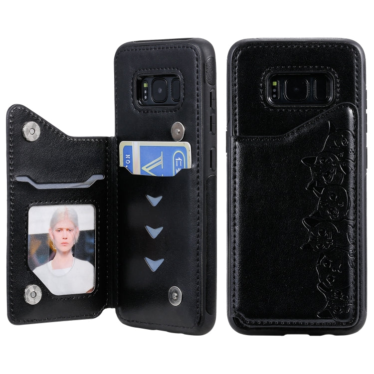 Six Cats Embossing Pattern Protective Case with Holder & Card Slots & Photo Frame, For Galaxy Note 10, For Galaxy S8+, For Galaxy S8