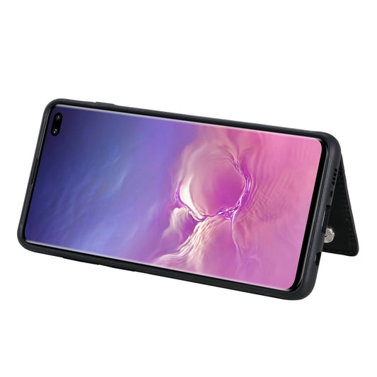 Durable Samsung S10e case with embossed cat artwork and kickstand holder