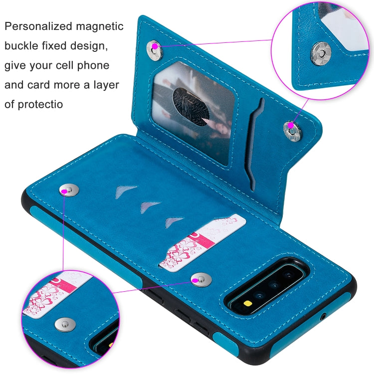 Six Cats Embossing Pattern Protective Case with Holder & Card Slots & Photo Frame, For Galaxy S10+, For Galaxy S10, For Galaxy S10e