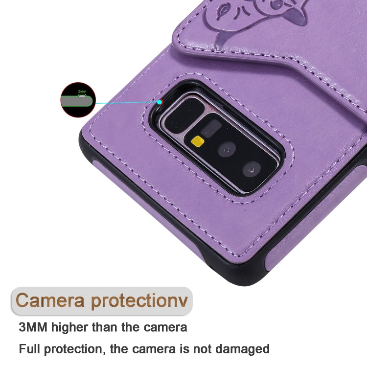 For Galaxy Note 8 Six Cats Embossing Pattern Protective Case with Holder & Card Slots & Photo Frame, For Samsung Galaxy Note 8