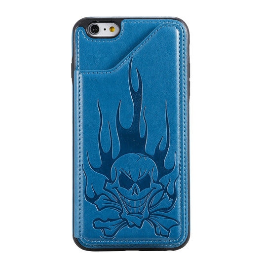 Black skull pattern protective case for iPhone 6s, 6 Plus with kickstand