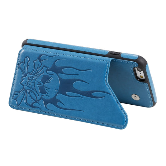 Protective iPhone wallet case skull embossing, multiple card storage slots