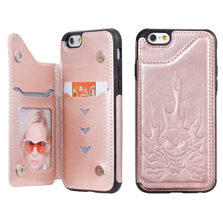 Skull Head Embossing Pattern Shockproof Protective Case with Holder & Card Slots & Wallet, For iPhone 6s / 6, For iPhone 6s Plus / 6 Plus, For iPhone SE 2022 / SE 2020 / 8 / 7, For iPhone 8 Plus / 7 Plus