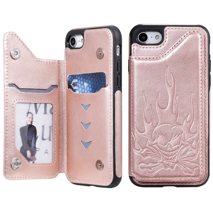 Skull Head Embossing Pattern Shockproof Protective Case with Holder & Card Slots & Wallet, For iPhone 6s / 6, For iPhone 6s Plus / 6 Plus, For iPhone SE 2022 / SE 2020 / 8 / 7, For iPhone 8 Plus / 7 Plus