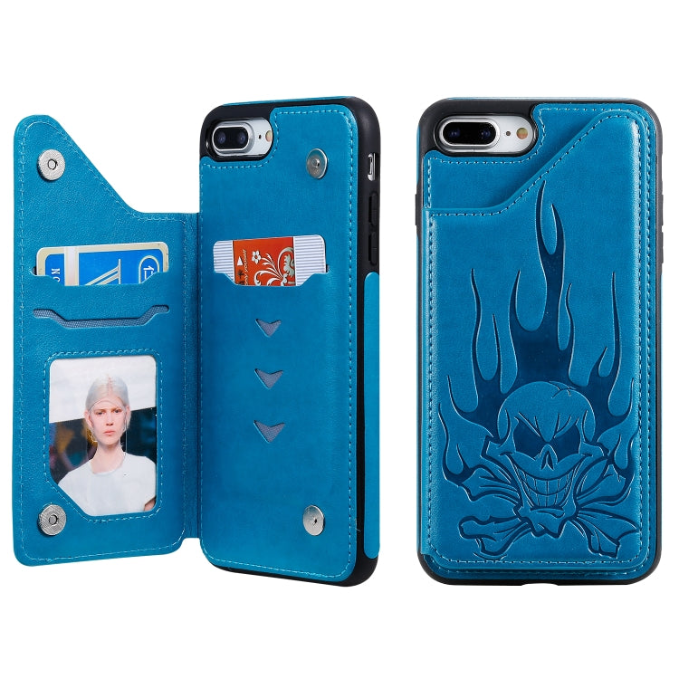 Skull Head Embossing Pattern Shockproof Protective Case with Holder & Card Slots & Wallet, For iPhone 6s / 6, For iPhone 6s Plus / 6 Plus, For iPhone SE 2022 / SE 2020 / 8 / 7, For iPhone 8 Plus / 7 Plus