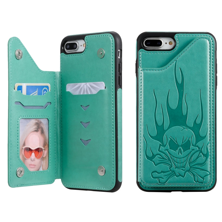 Skull Head Embossing Pattern Shockproof Protective Case with Holder & Card Slots & Wallet, For iPhone 6s / 6, For iPhone 6s Plus / 6 Plus, For iPhone SE 2022 / SE 2020 / 8 / 7, For iPhone 8 Plus / 7 Plus