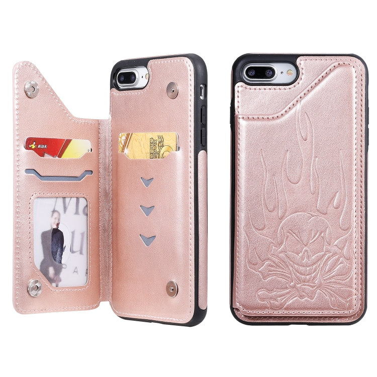 Skull Head Embossing Pattern Shockproof Protective Case with Holder & Card Slots & Wallet, For iPhone 6s / 6, For iPhone 6s Plus / 6 Plus, For iPhone SE 2022 / SE 2020 / 8 / 7, For iPhone 8 Plus / 7 Plus