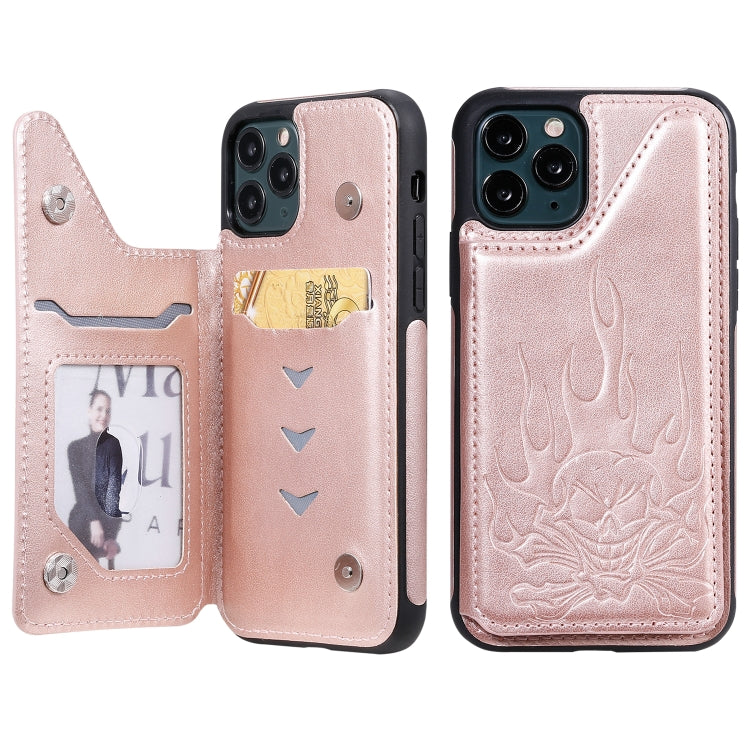 Skull Head Embossing Pattern Shockproof Protective Case with Holder & Card Slots & Wallet, For iPhone 11, For iPhone 11 Pro, For iPhone 11 Pro Max, For iPhone XS / X