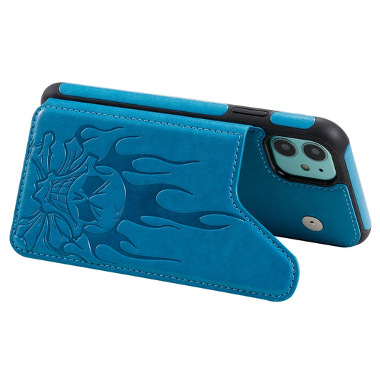 Shockproof iPhone 11 Pro Max case featuring 3D skull head pattern detail