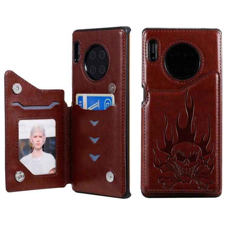 Skull Embossing Shockproof Case with Holder Card Slots for Samsung Galaxy S10/S10e