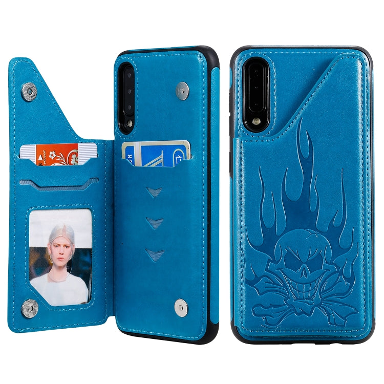 Skull Embossing PU Leather Wallet Case with Card Slots for iPhone XR