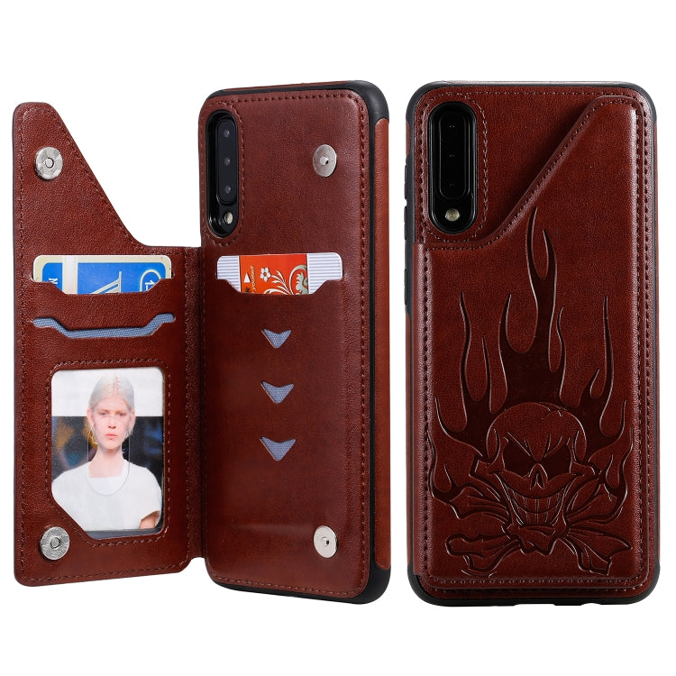 Skull Embossing PU Leather Wallet Case with Card Slots for iPhone XR