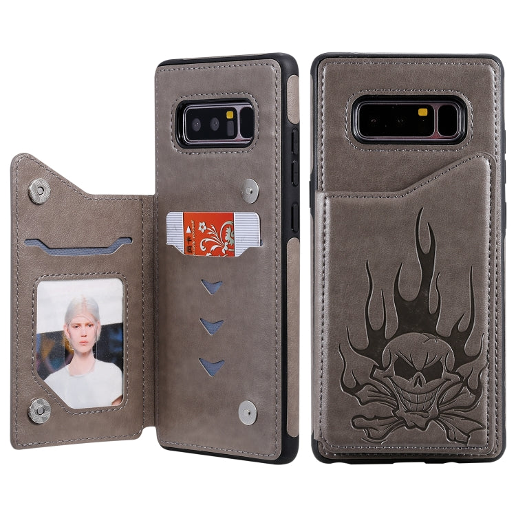 Skull Embossing PU Leather Wallet Case with Card Slots for iPhone XR