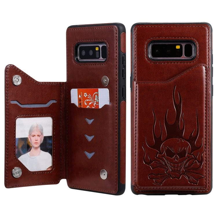 Skull Embossing PU Leather Wallet Case with Card Slots for iPhone XR