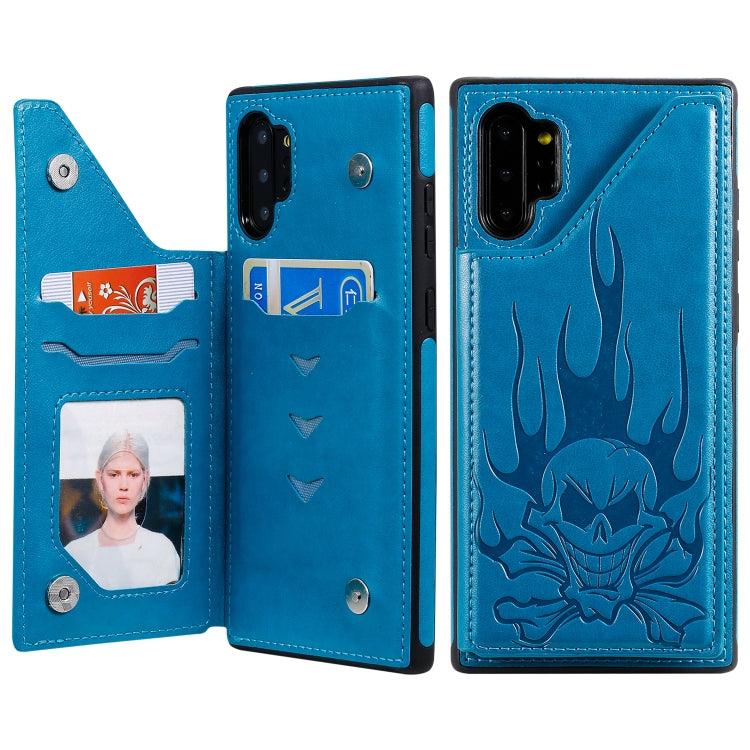 Skull Head Embossing PU Leather Wallet Case for Samsung Galaxy Note10+ Note10 S8 S8+