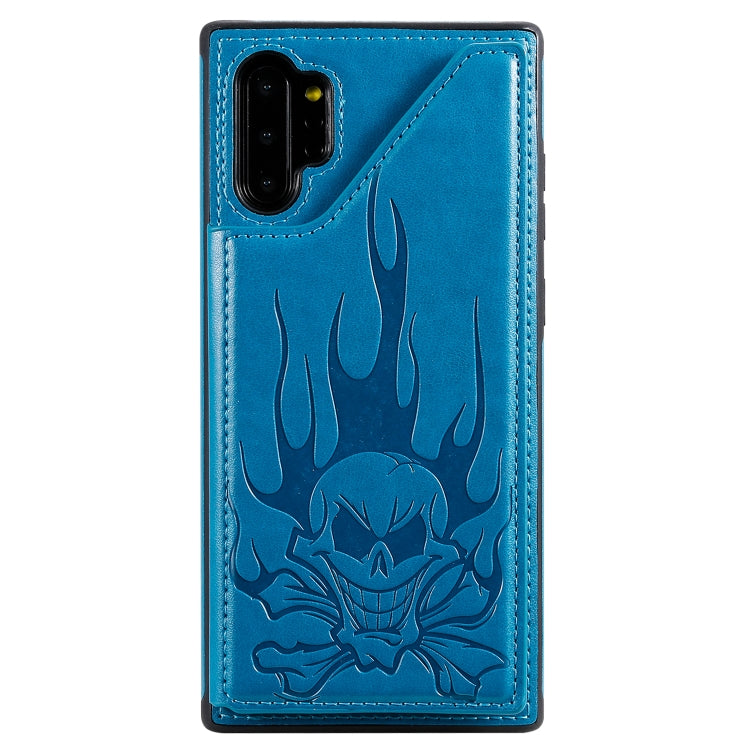 Skull Head Embossing PU Leather Wallet Case for Samsung Galaxy Note10+ Note10 S8 S8+